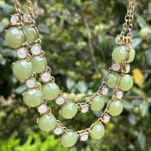 SALE 💚💚LOFT 2-Strand Green Opal Rhinestone NECKLACE